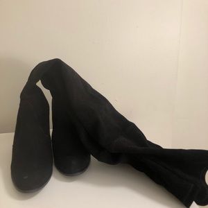 Stuart Weitzman OTK Hiline Black Suede Boots 6.5 M